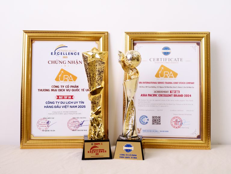 Bằng khen và cúp URA TRAVEL